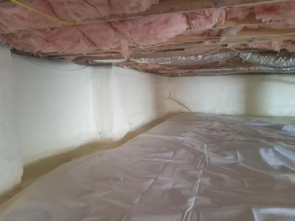 Crawl space encapsulation with closed-cell spray foam for Spray Foam Roofing in Carroll